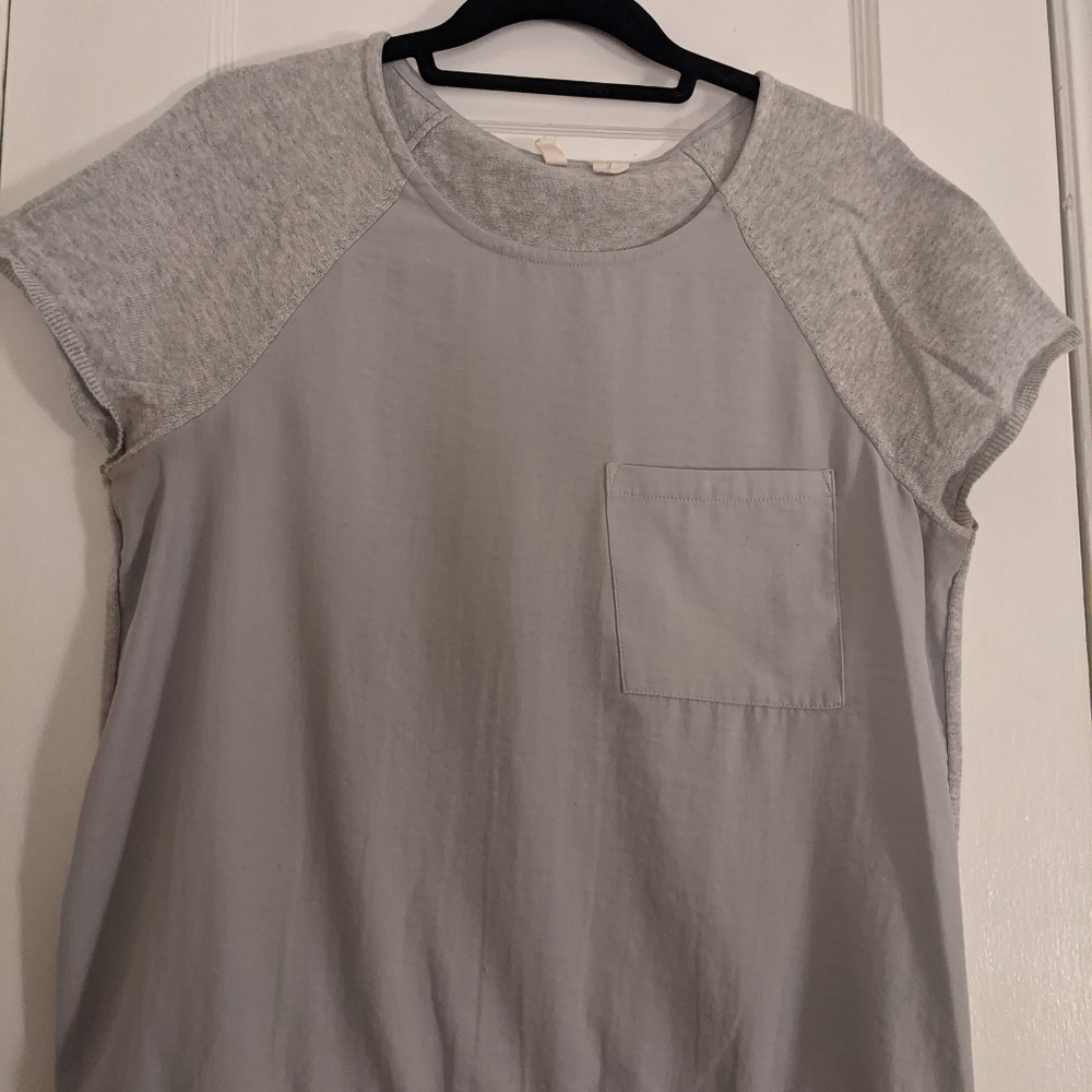 Anthropologie | Moth Silver Pocket Blouse - M